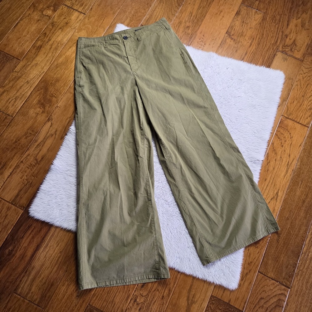 Rag & Bone Sofie Wide Leg Trousers Pants Women's 12 Olive Green - Picture 2 of 9